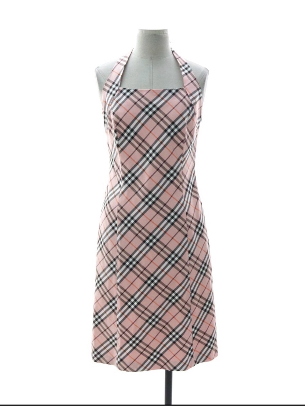 Authentic Burberry Blue Label Pink Nova Check Halter Dress - XS/S